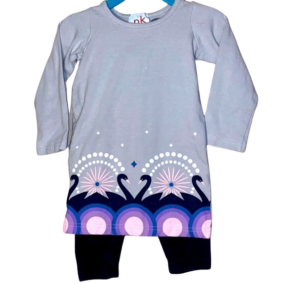 nk too Swan Dress & Pants Set 12-18 Mos - Picture 1 of 7